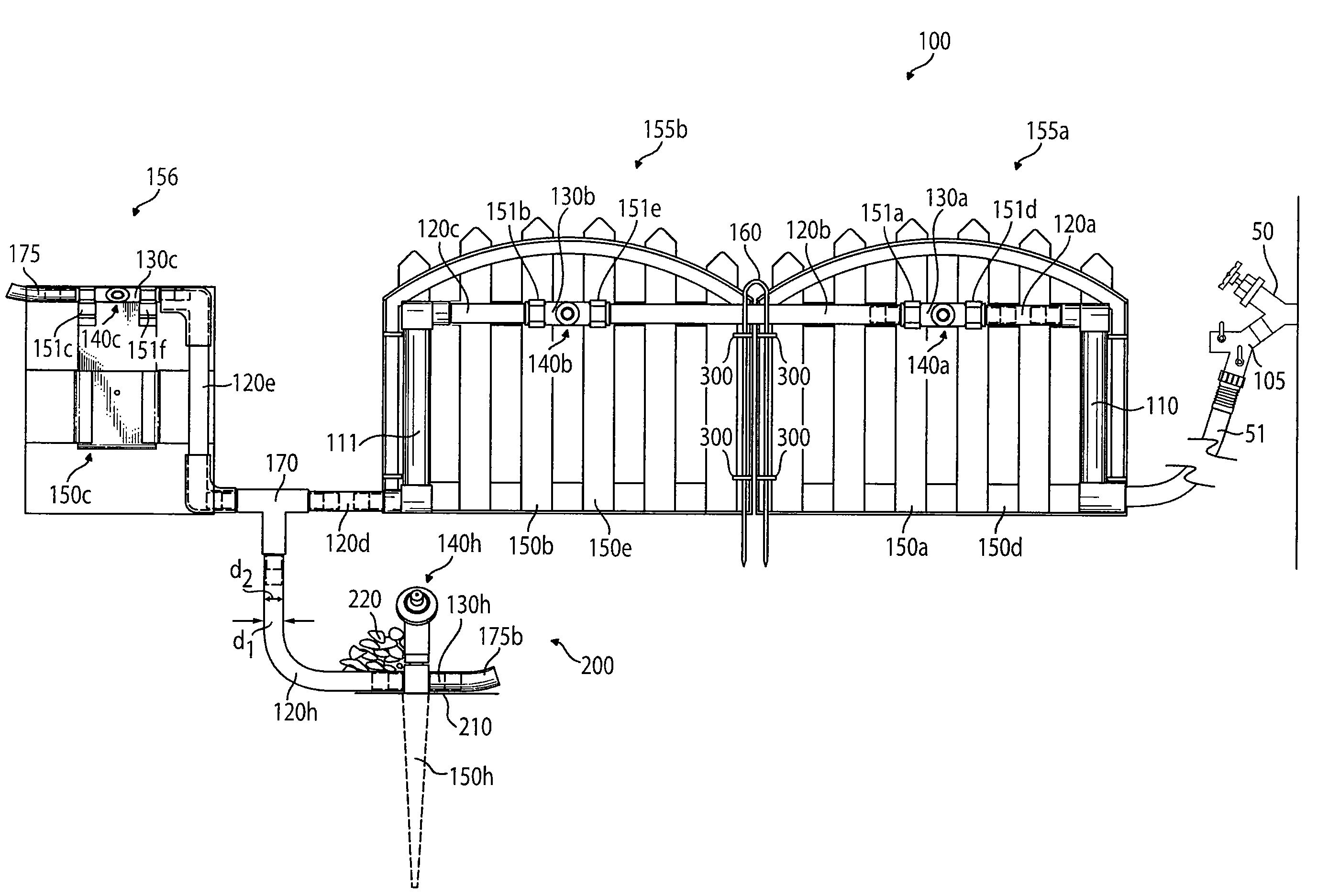 Flexible watering system and method for using same