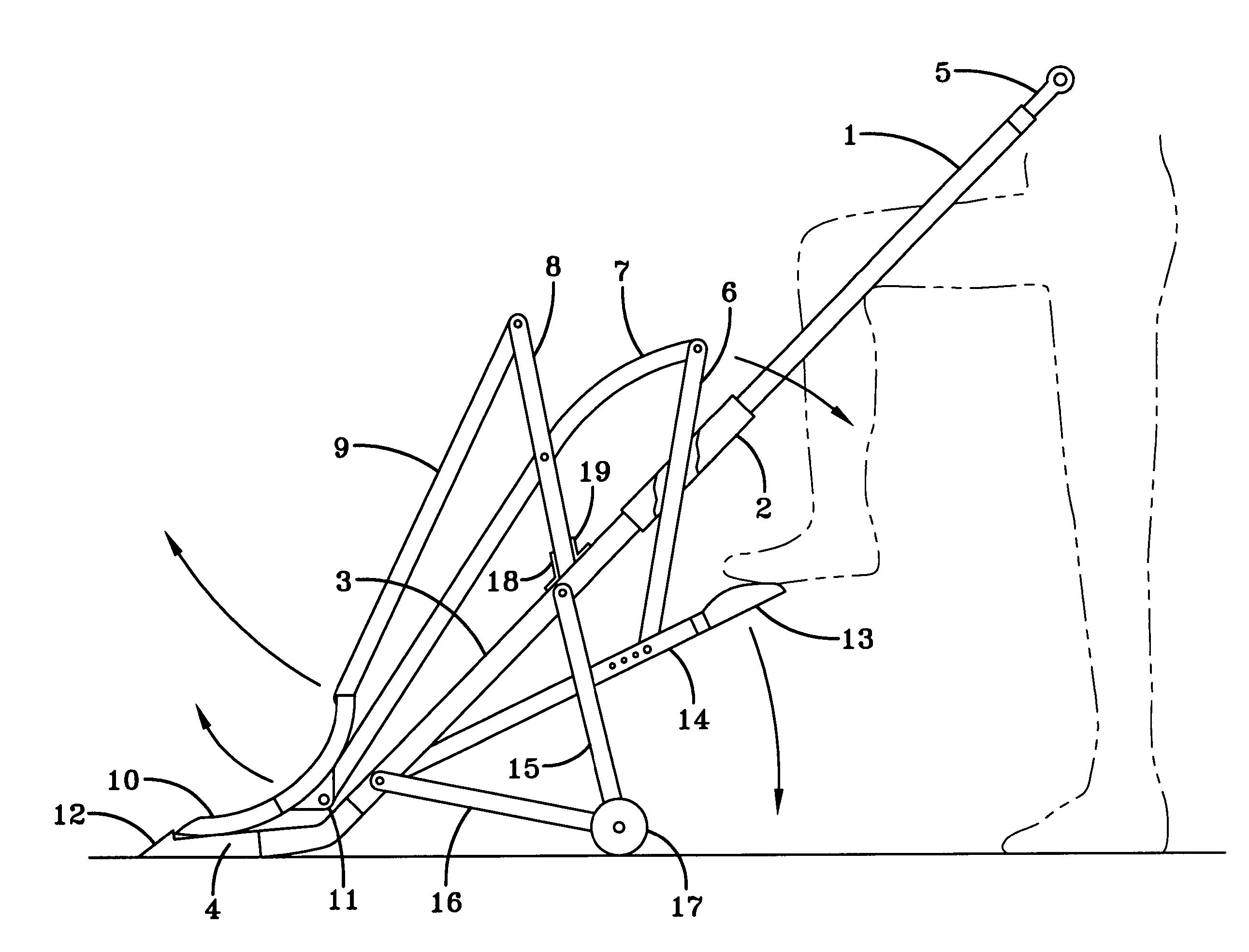 Shoveling and throwing device