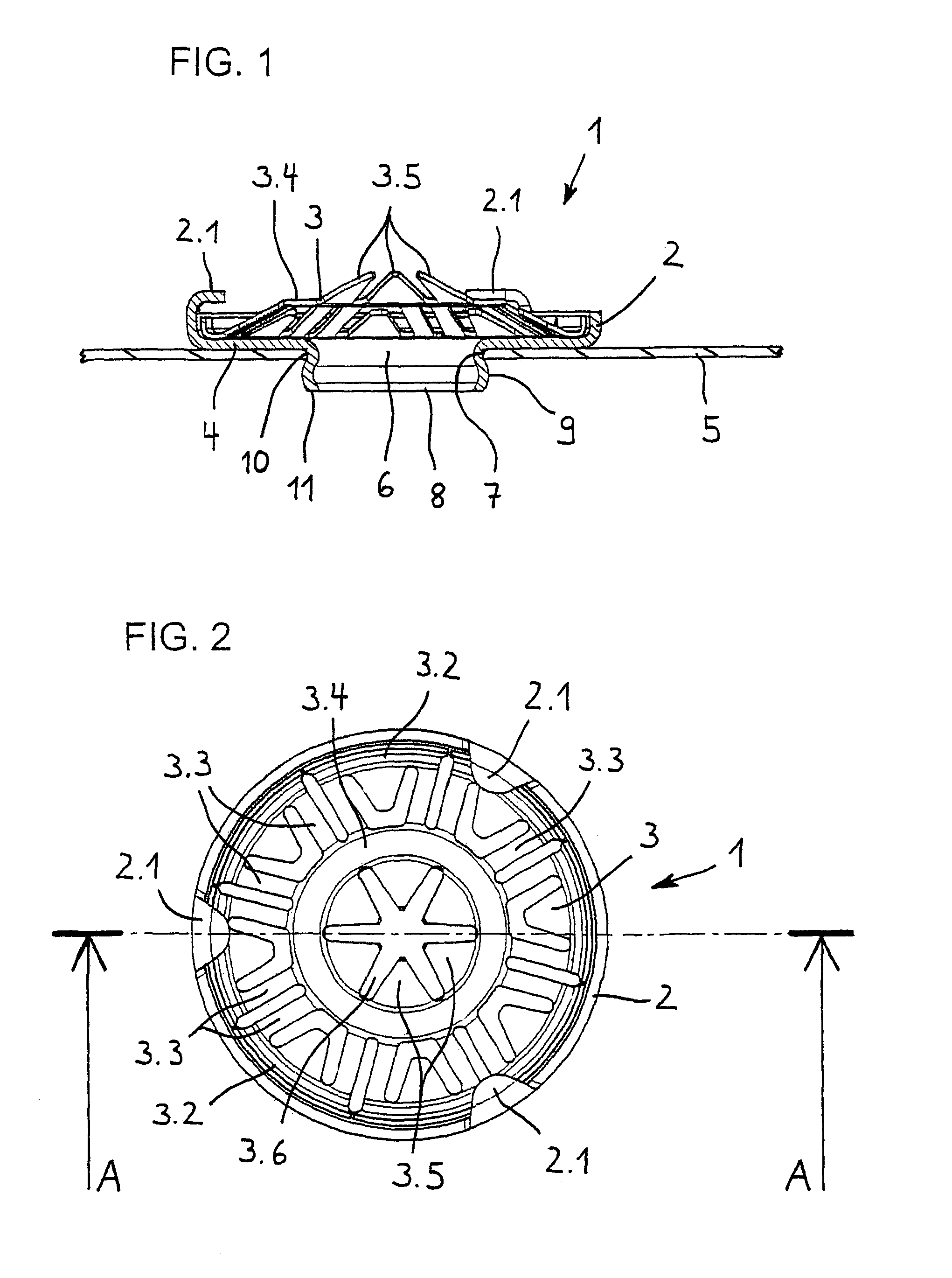 Fastening element for vehicle parts