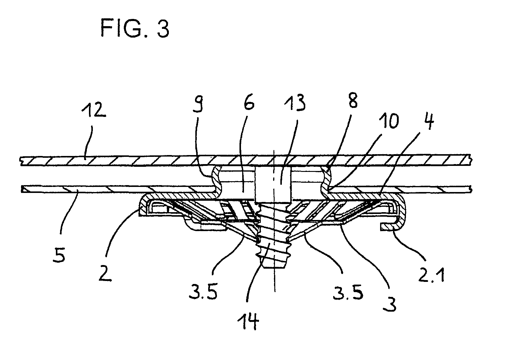 Fastening element for vehicle parts