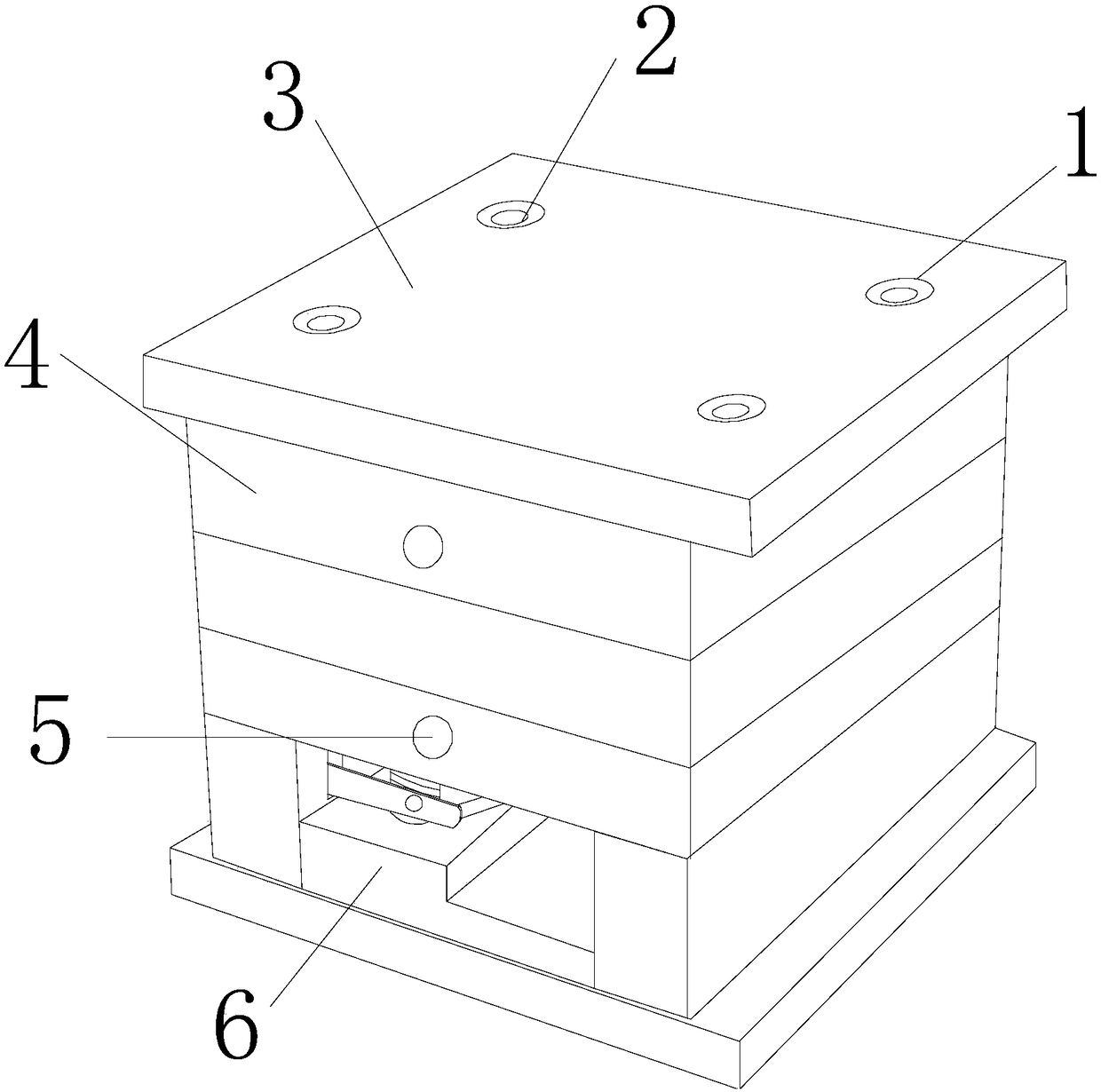 Spring-reset plastic molding mould for pushing and retracting stripping by forced deformation of support group