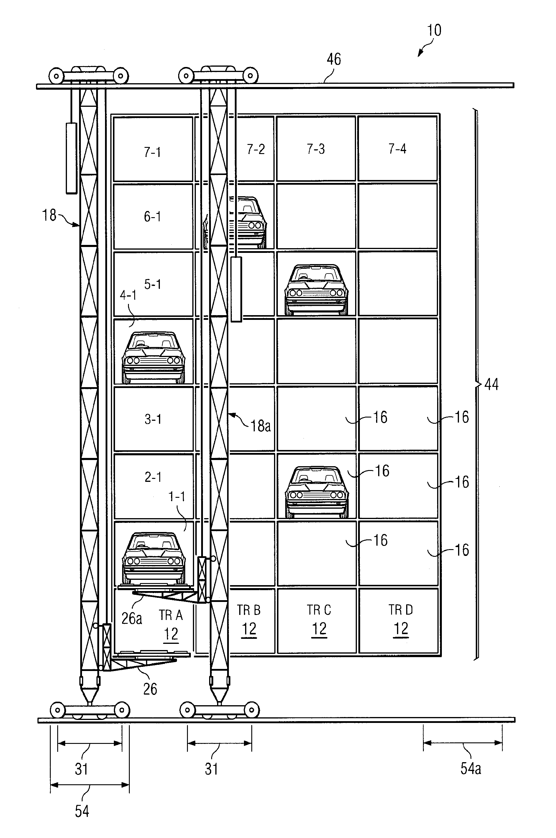 Automatic parking structure