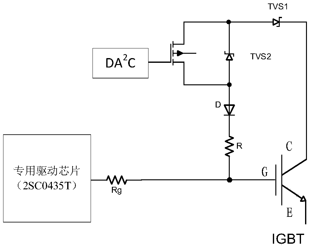 Active clamping circuit driven by IGBT