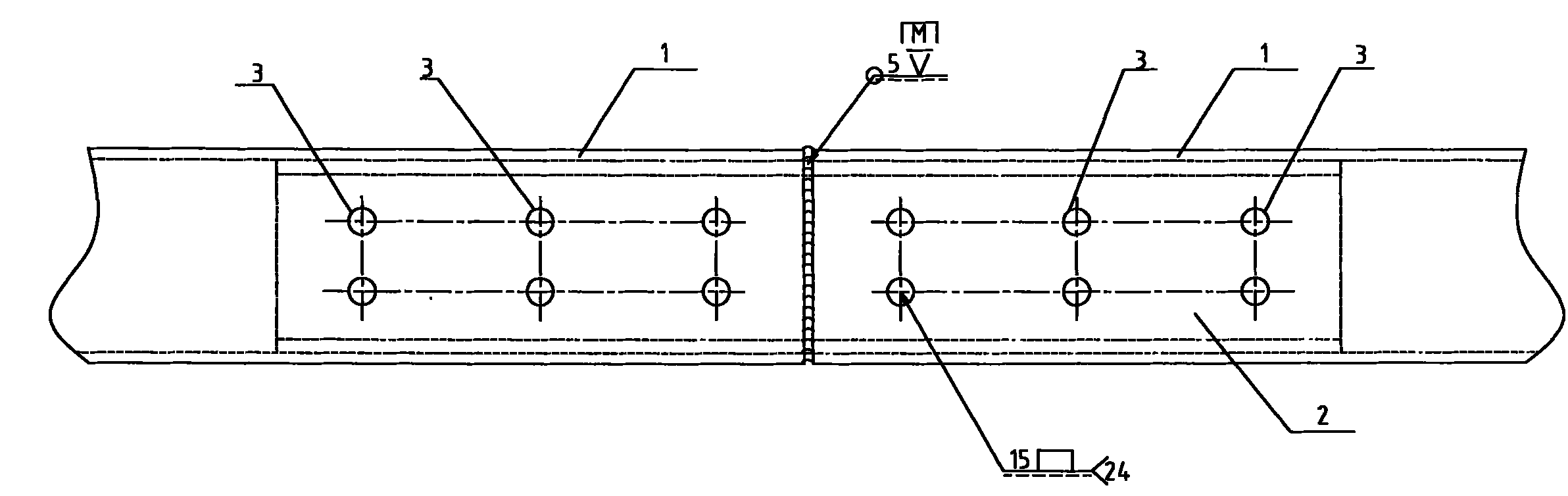 Main girder square steel splicing structure on escalator or moving pavement