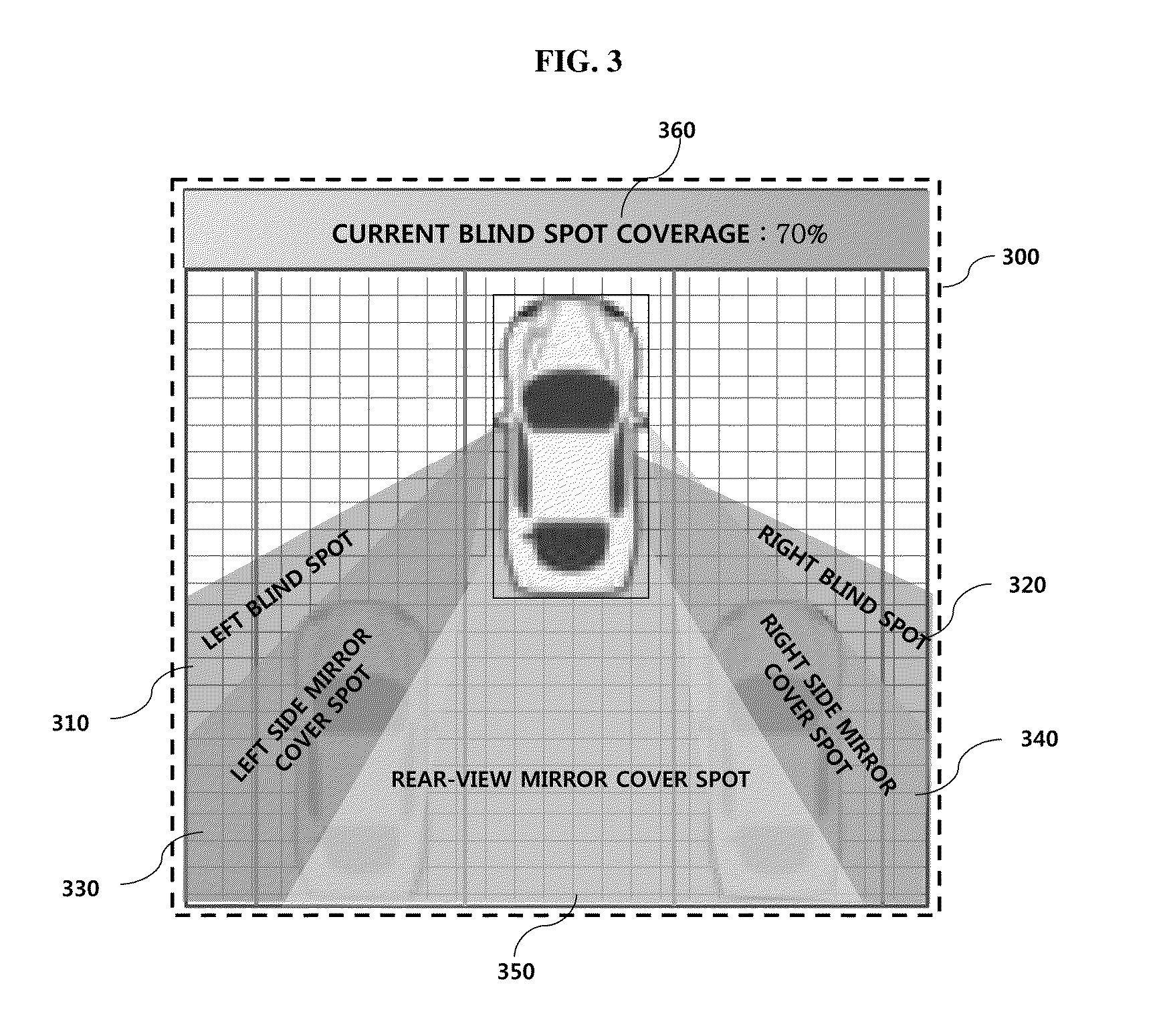 Driver customizable blind spot display method and apparatus