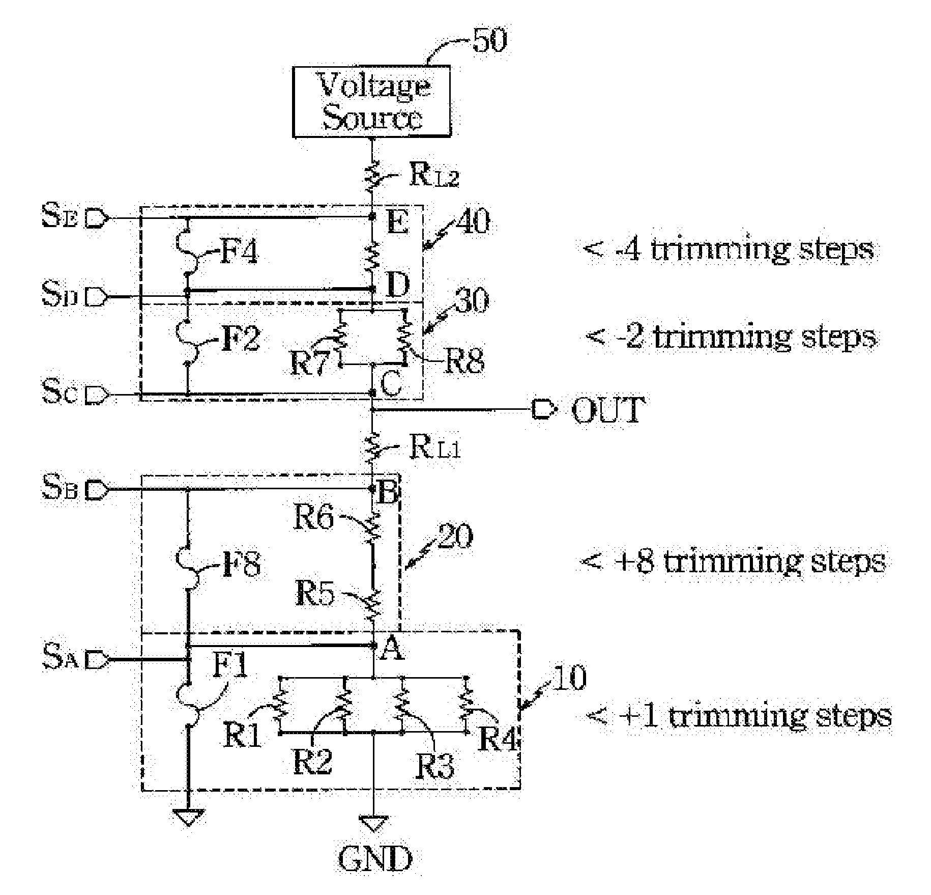 Circuit for Adjusting Reference Voltage Using Fuse Trimming