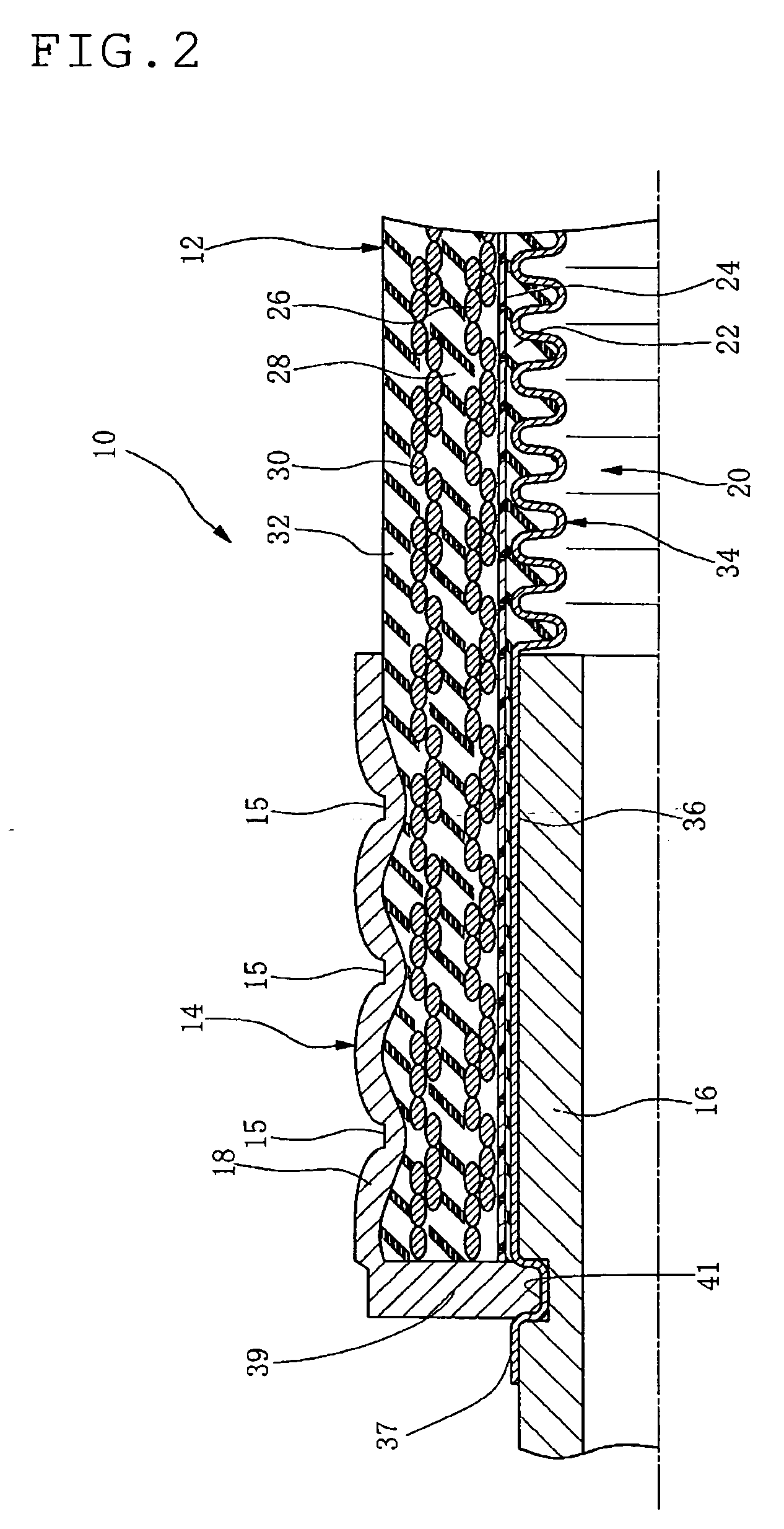 Composite hose with a corrugated metal tube