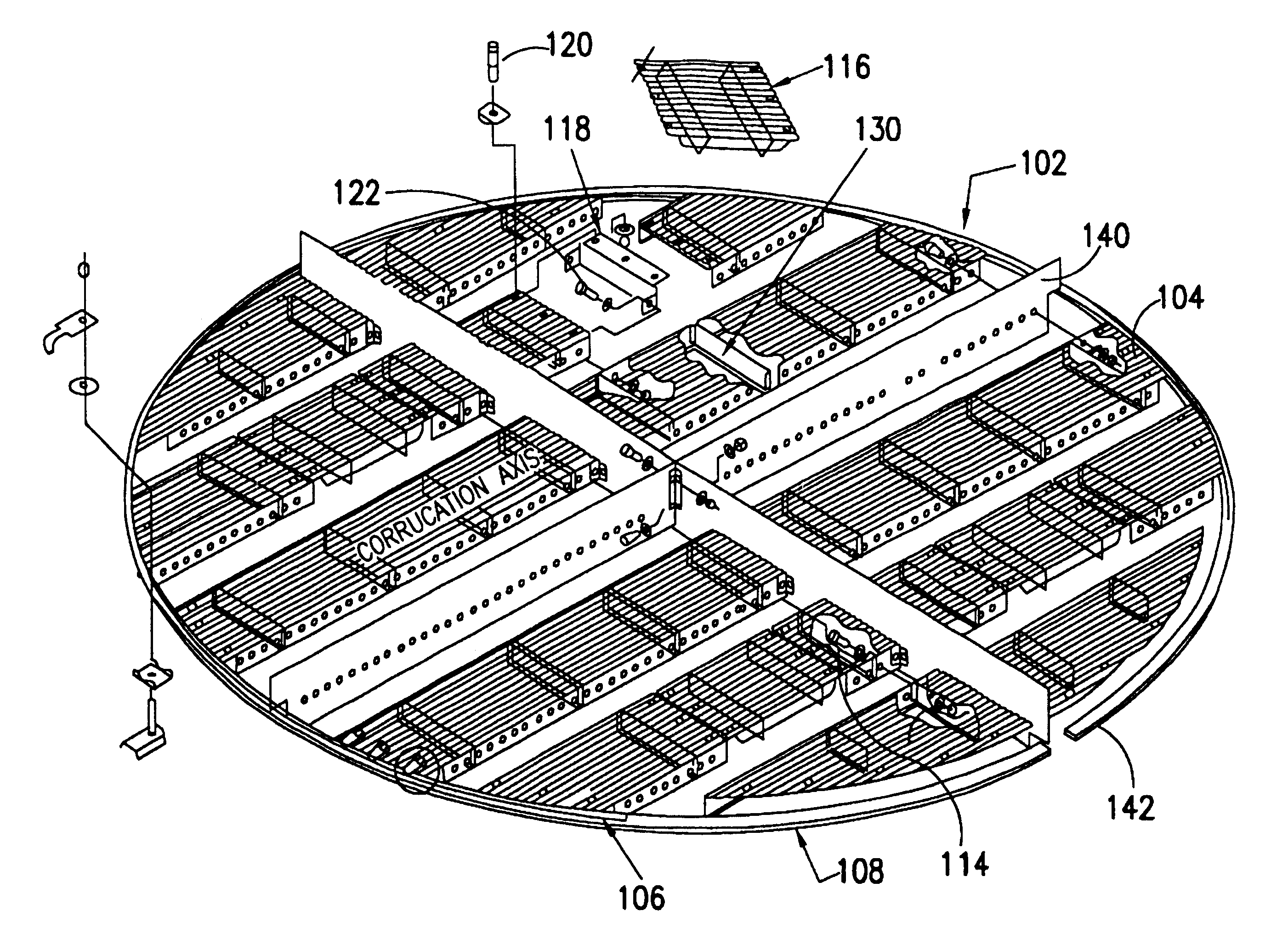 Advanced tray support system using orthogonal grillage