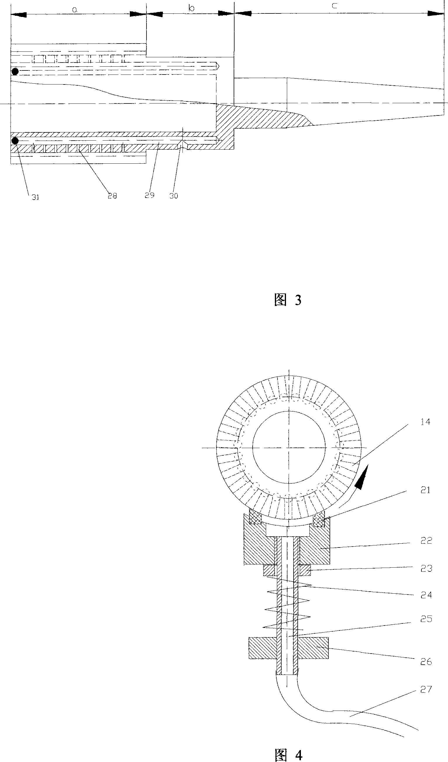 Large deep/dameter ratio dentiform female die numerically-controlled electric spark expanding and processing device and processing method thereof