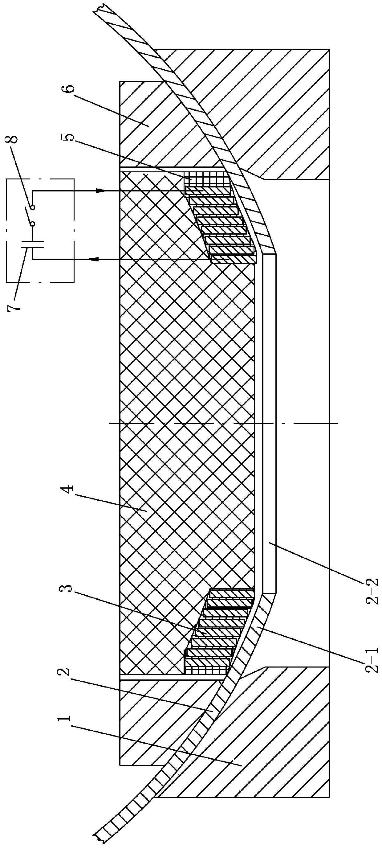 A magnetic pulse hole turning forming method for shell parts