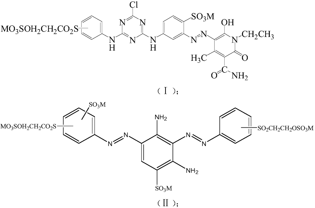 Composite reactive brilliant yellow dye and application thereof