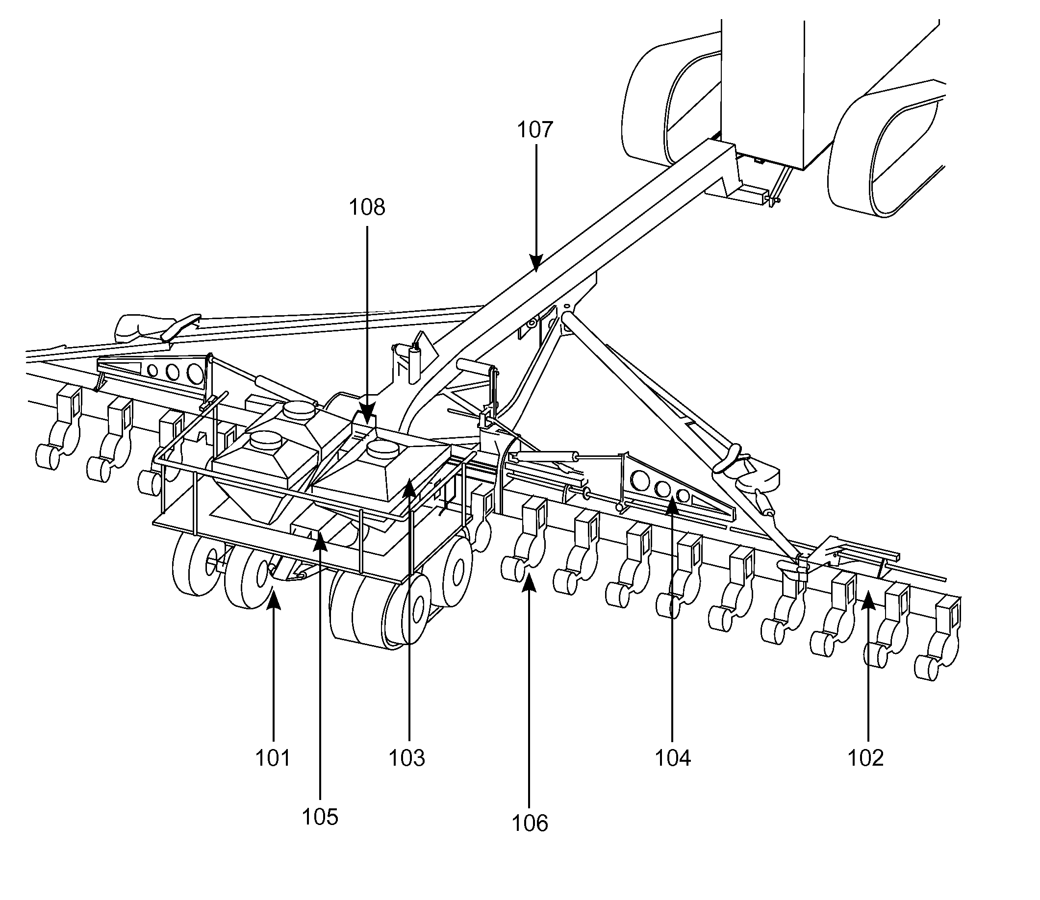 Row-producing system for agricultural crops