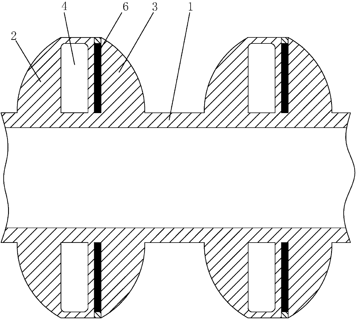 Corrugated tubular material with winding structure and strip material thereof