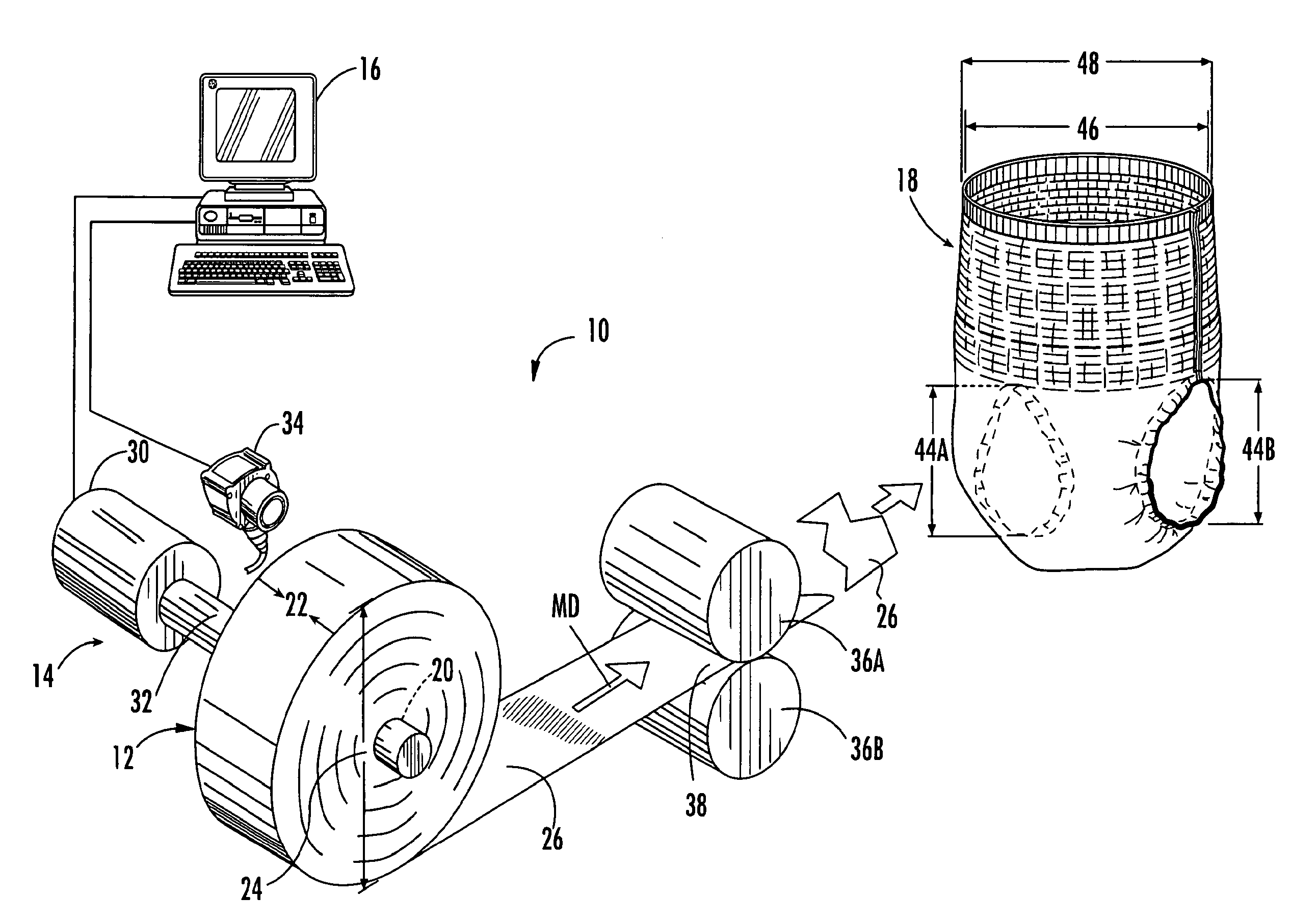 Through-roll profile unwind control system and method