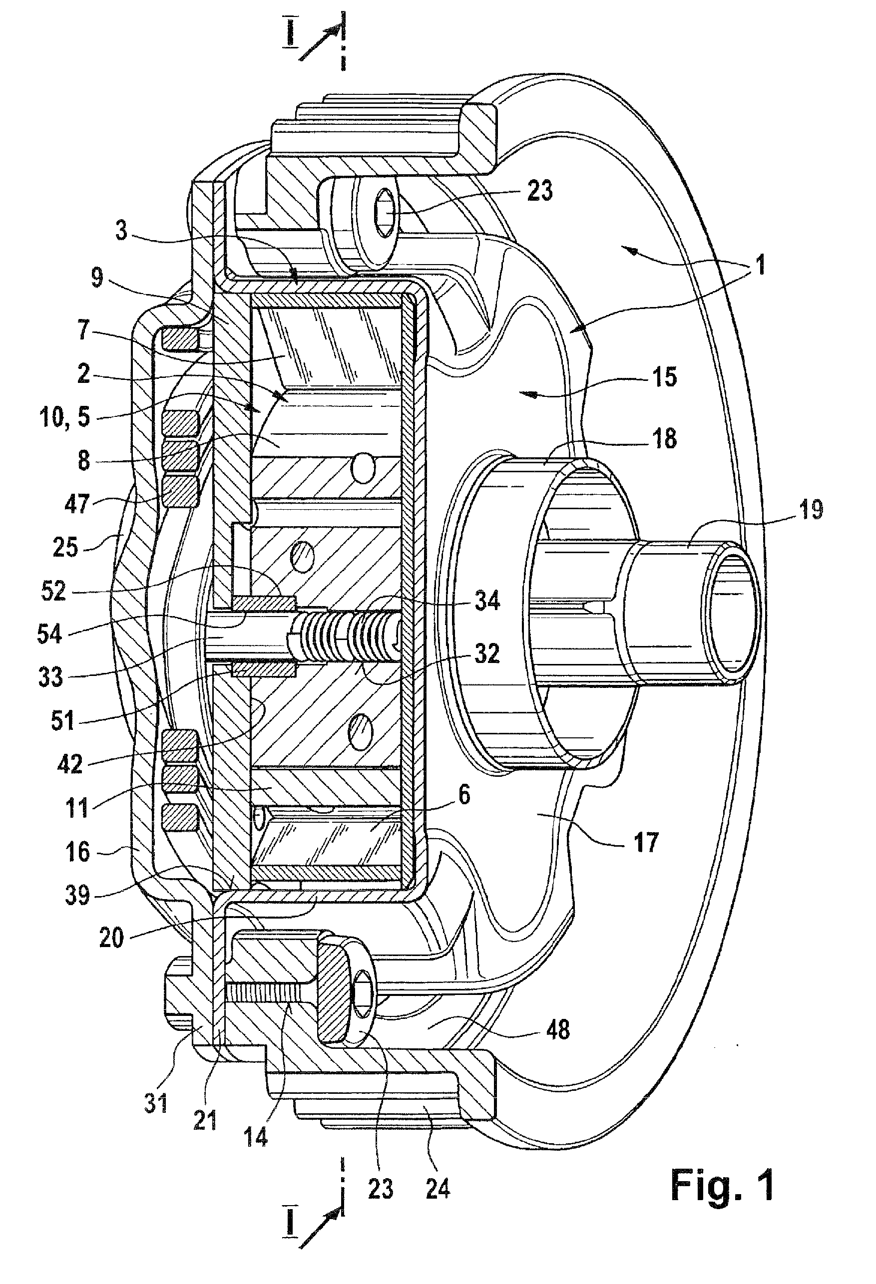 Device for the combined locking and rotation angle limitation of a camshaft adjuster