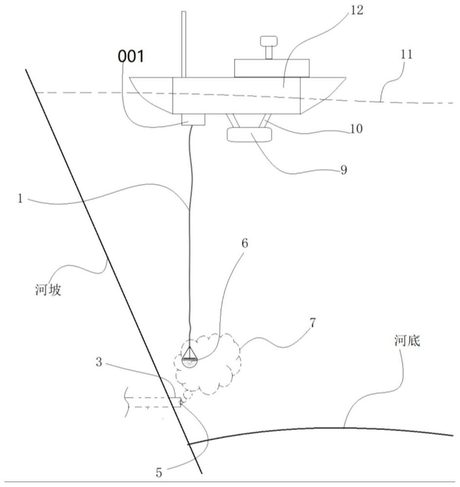 Unmanned ship system for underwater pollution discharge concealed conduit monitoring work and working method