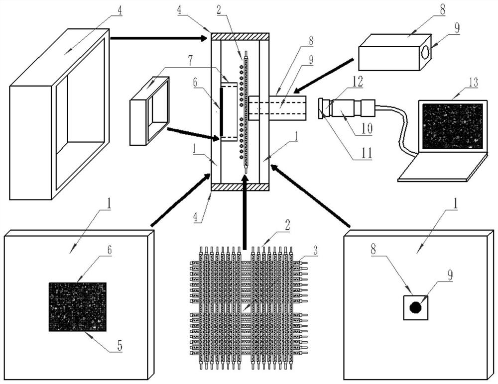 A test device for suppressing speckle image shake in a 1200°C aerobic high temperature environment