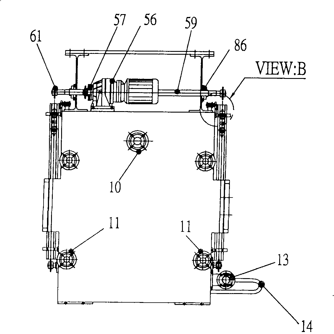 Device and method of filter press for quickly discharging material and cleaning filter cloth