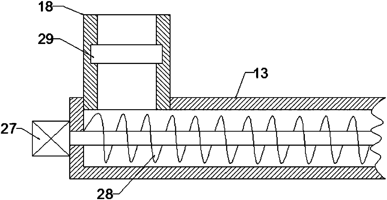 Feed drying device facilitating material discharge