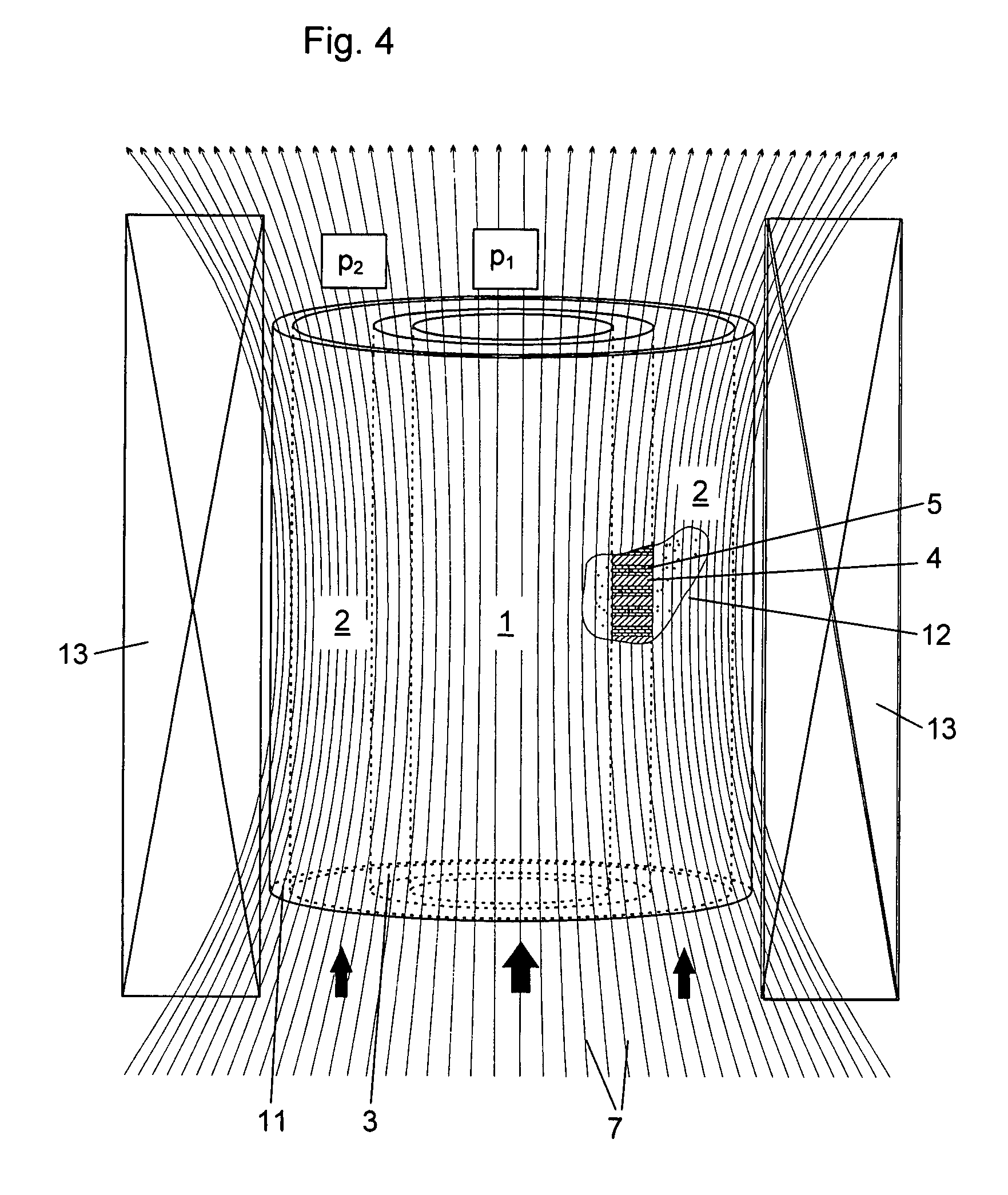 Semipermeable membrane system for magnetic particle fractions