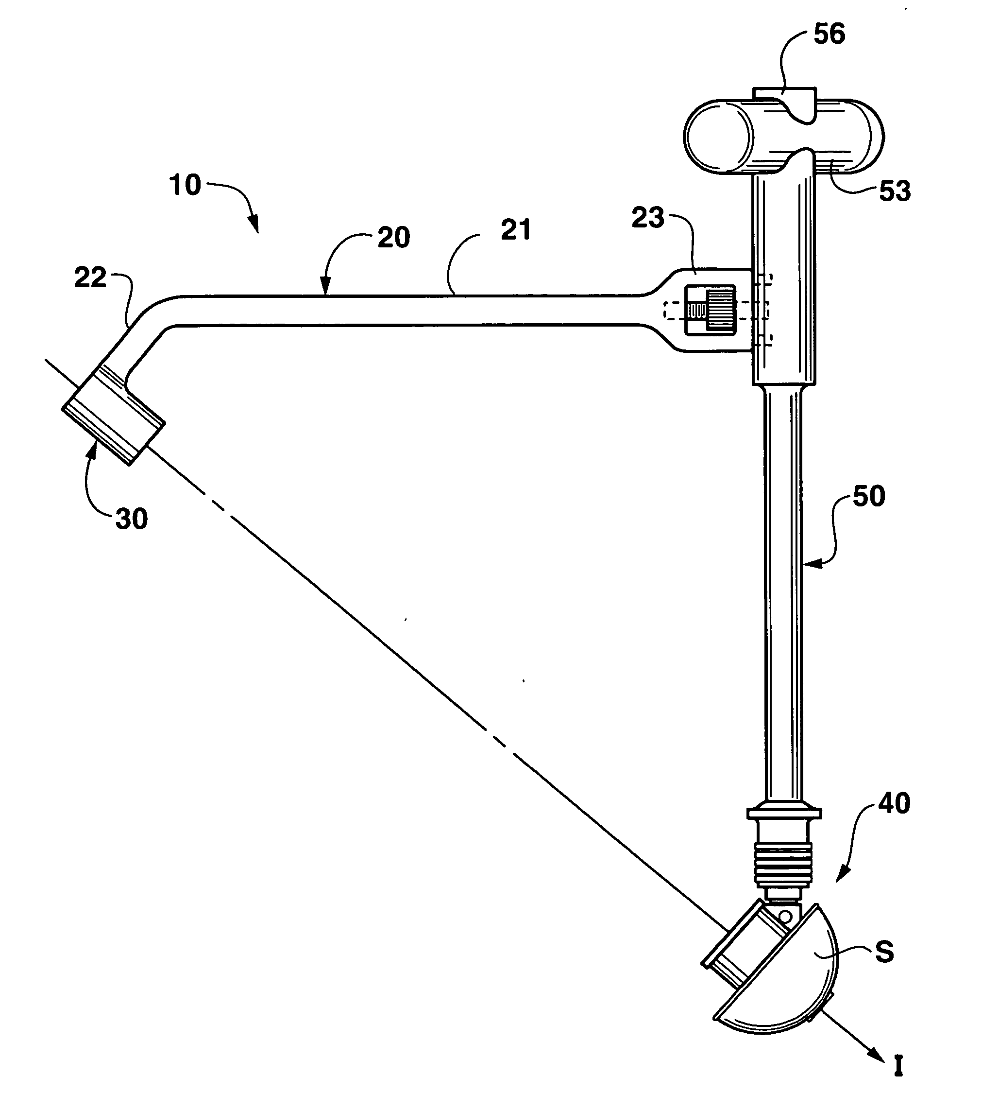 Instrument for use in minimally invasive hip surgery