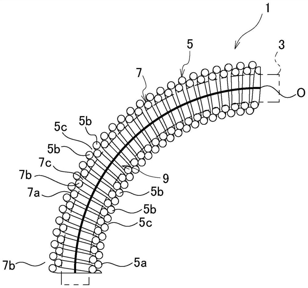 Bending structure and joint function part using the same