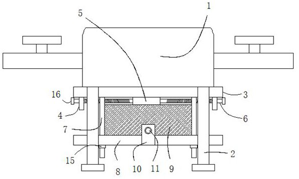 A plant protection drone medicine box fixing device