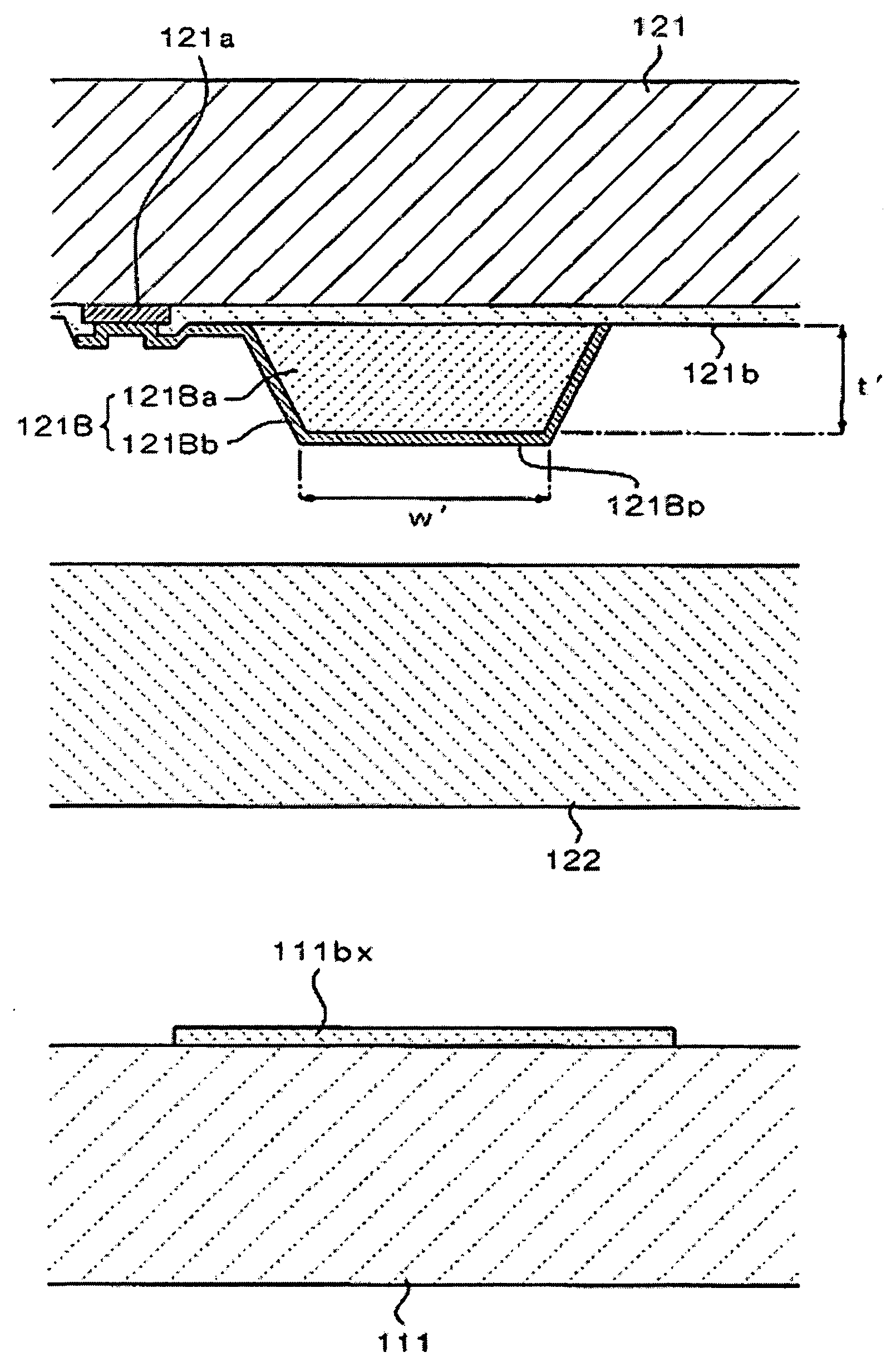 Mounting structure of electronic component, electro-optic device, electronic equipment, and method for mounting electronic component