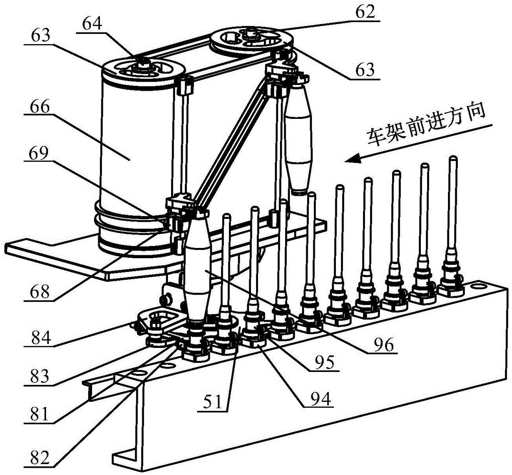 Automatic doffing device for rotary spindle pre-loosening ring spinning