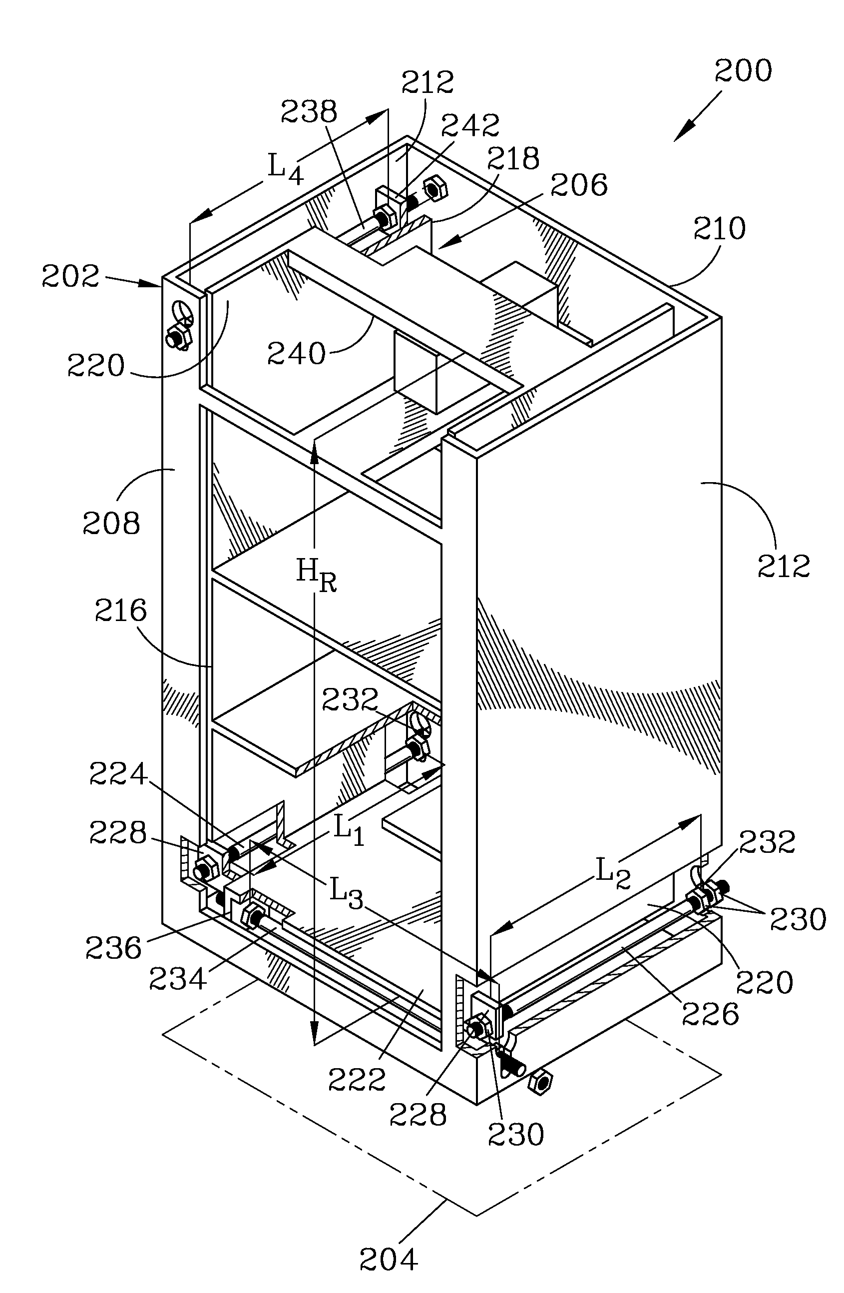 Shelving system for use with load cell