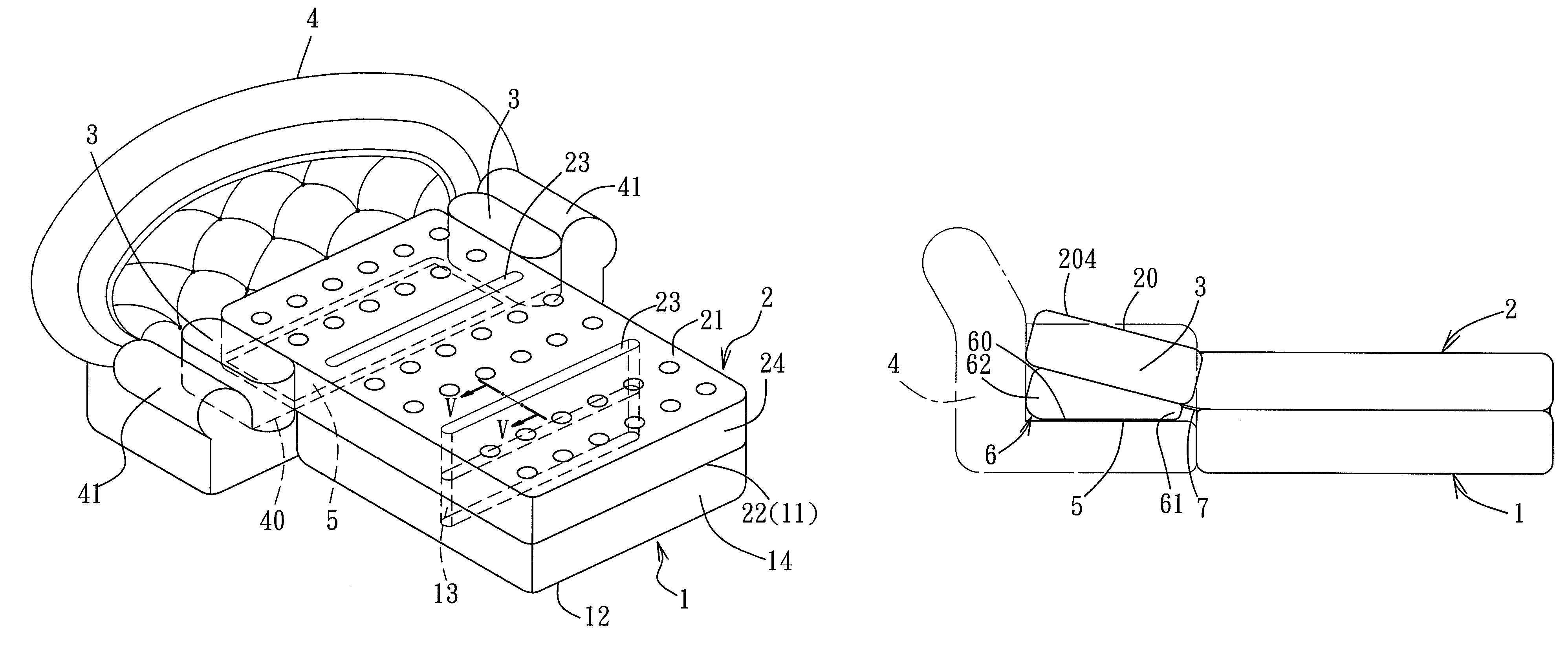 Inflatable bed adapted for use with a sofa