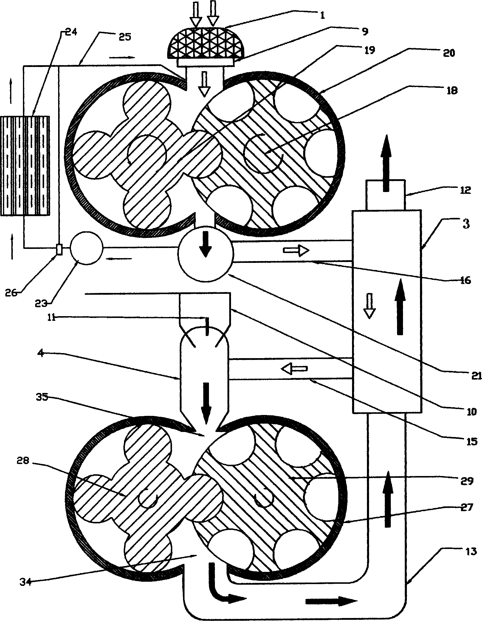 Combustion gas convolution type engine