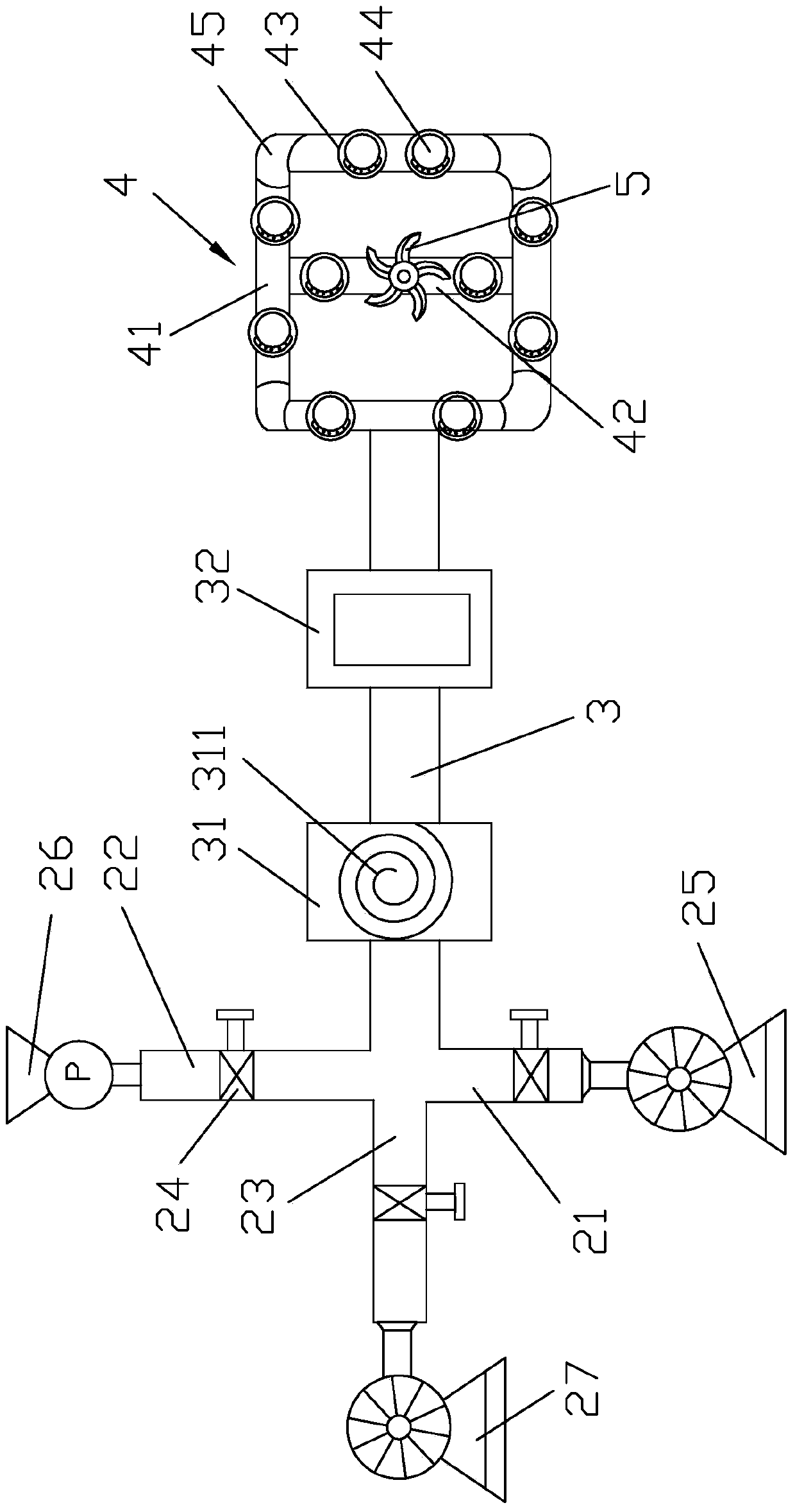 A landscape river aeration device and aeration method