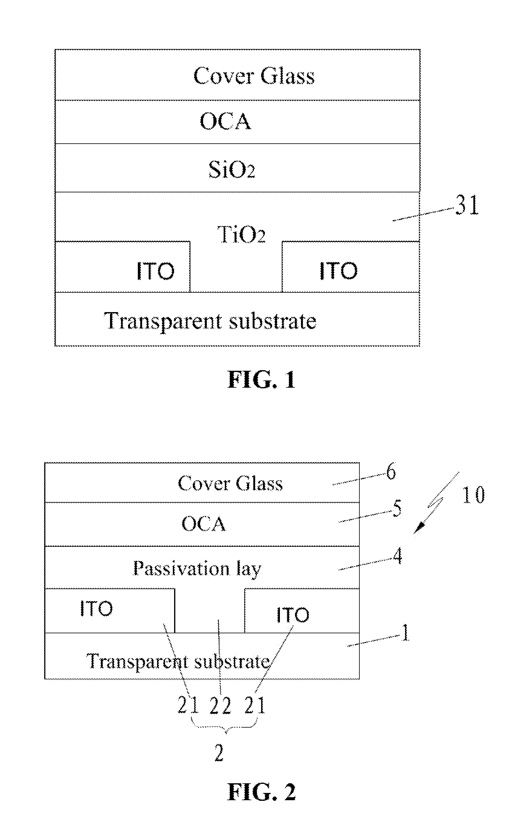 Touch panel and method of manufacturing a touch panel