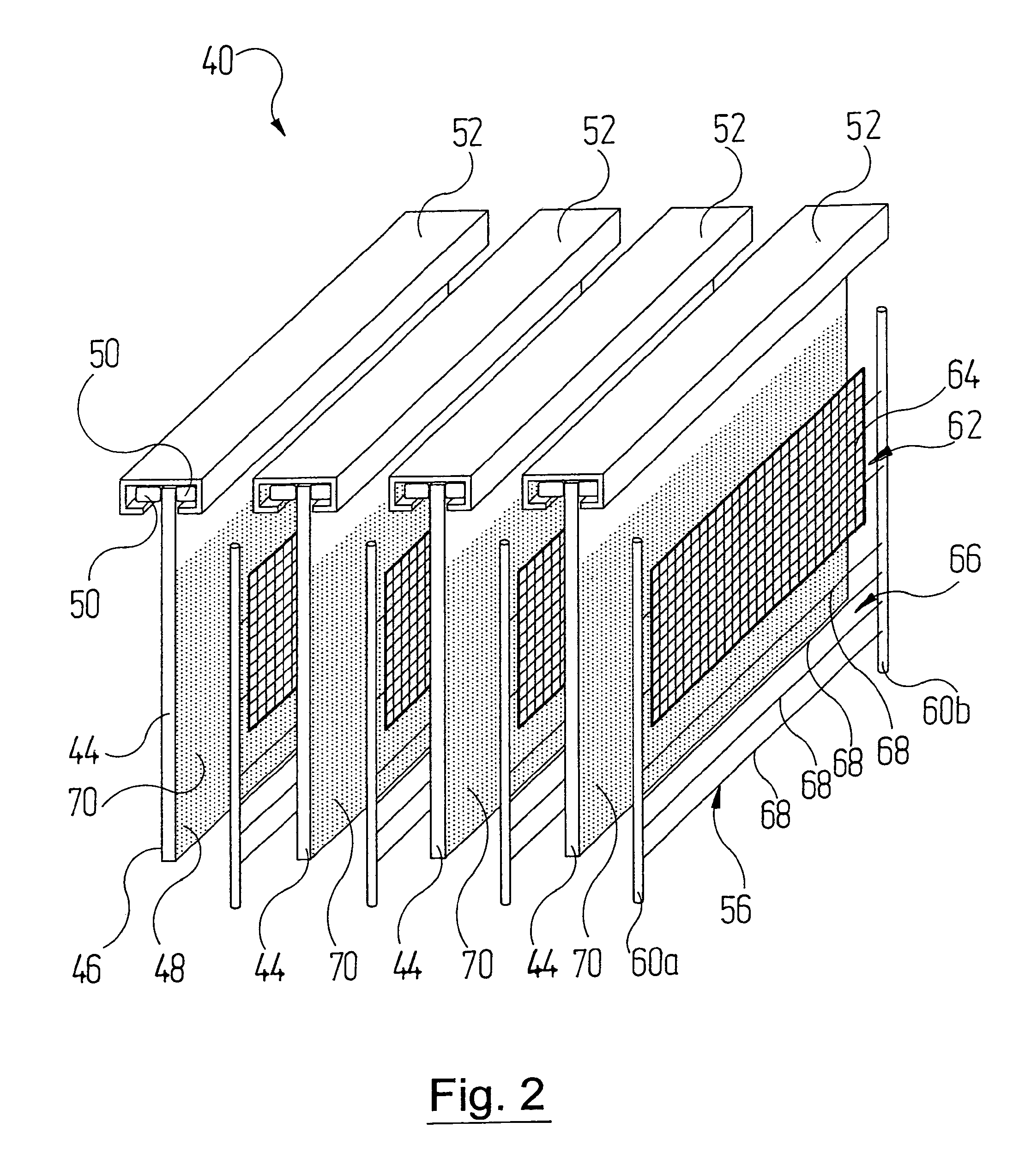 Method and device for electrostatically separating overspray with an absorption agent