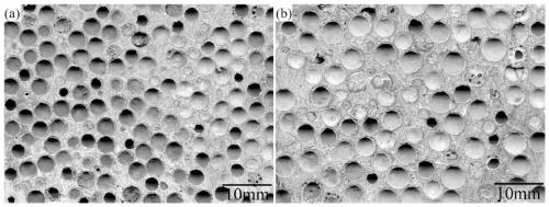 A metal-based hollow sphere composite foam material and its preparation method