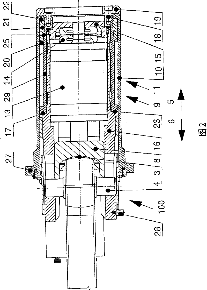 Pulling and pushing device for a central buffer coupling of rail vehicles
