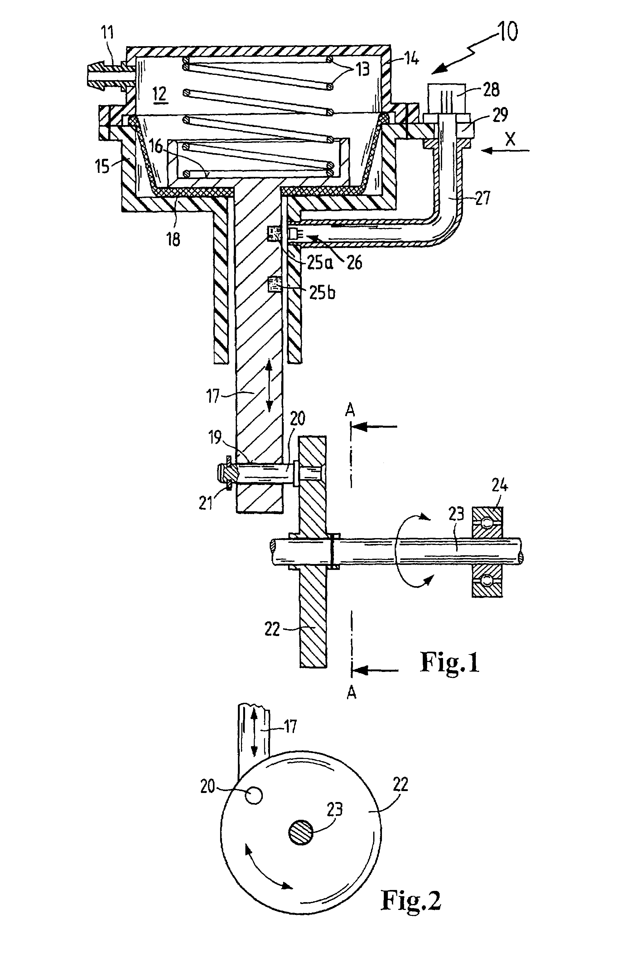 Actuator element with position detection