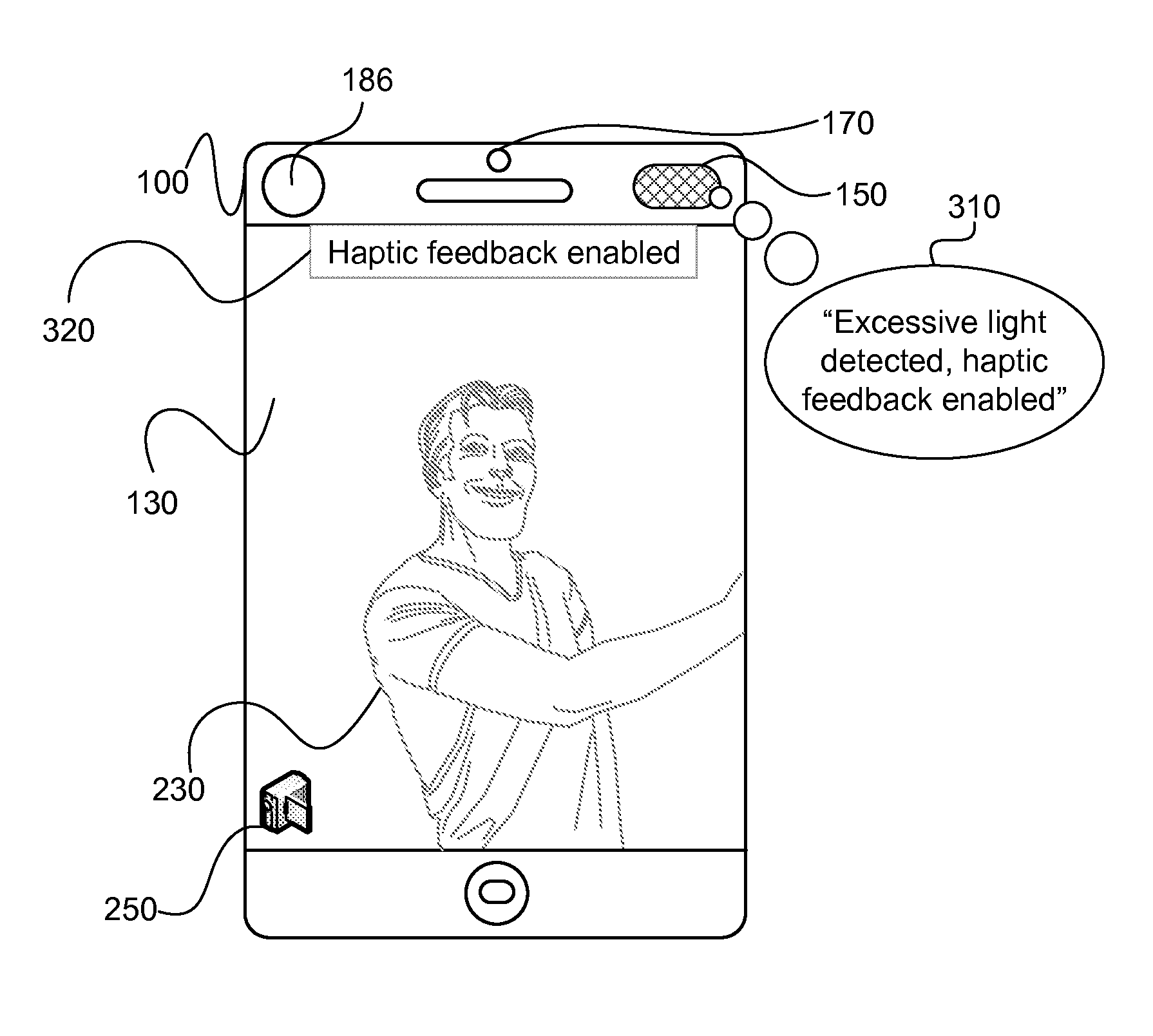 System and method for providing haptic feedback to assist in capturing images