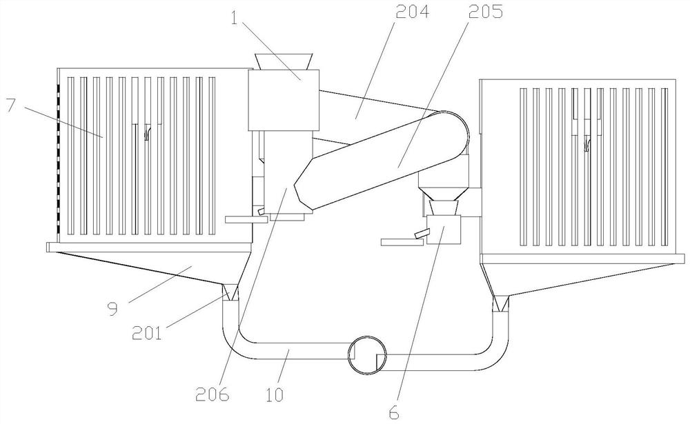 Automatic energy-saving type rabbit feeding and breeding device and breeding method