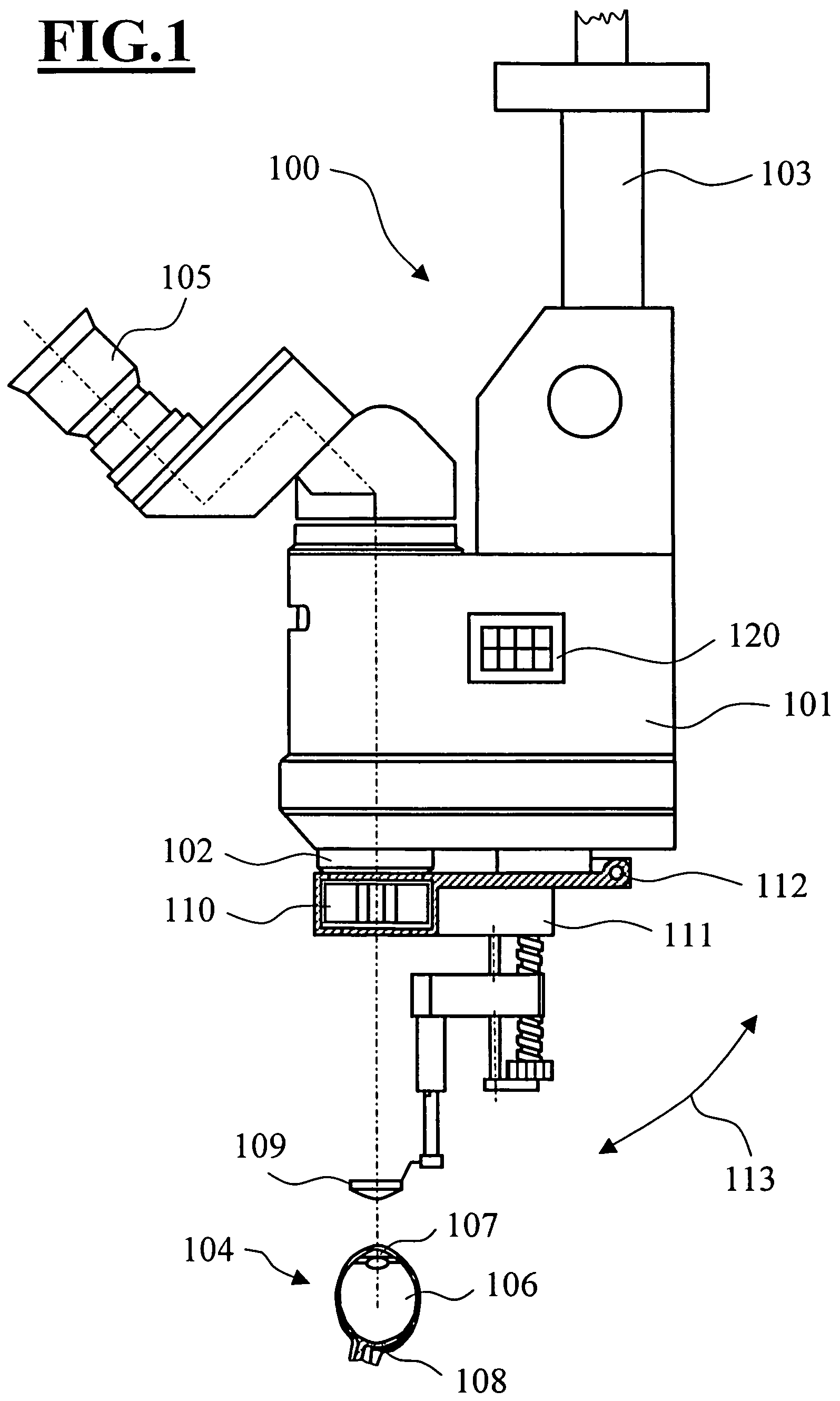 Ophthalmologic surgical microscope having focus offset