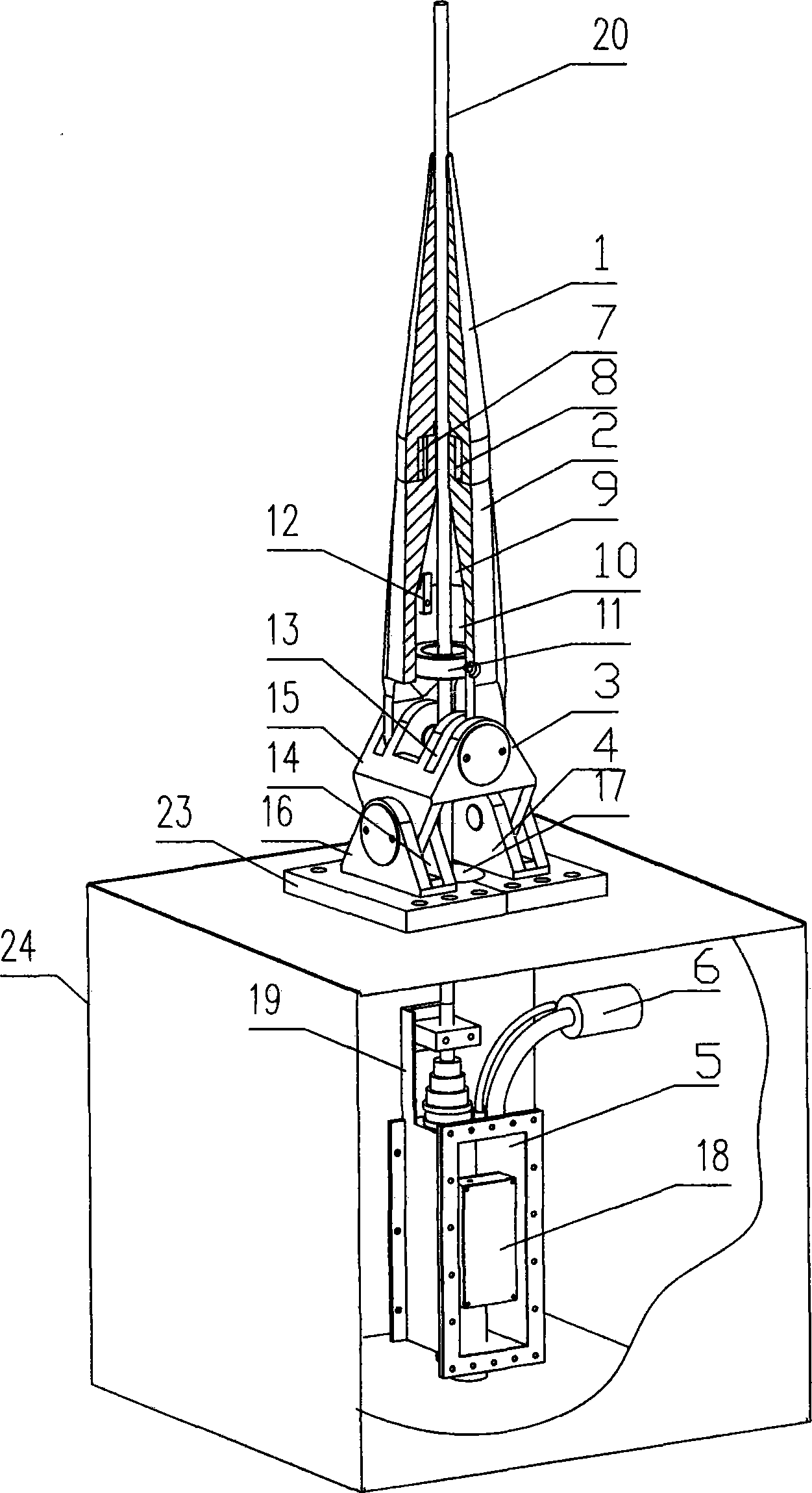 Universal bearing device for connecting steel cable and outboard surveying device and manufacturing method thereof