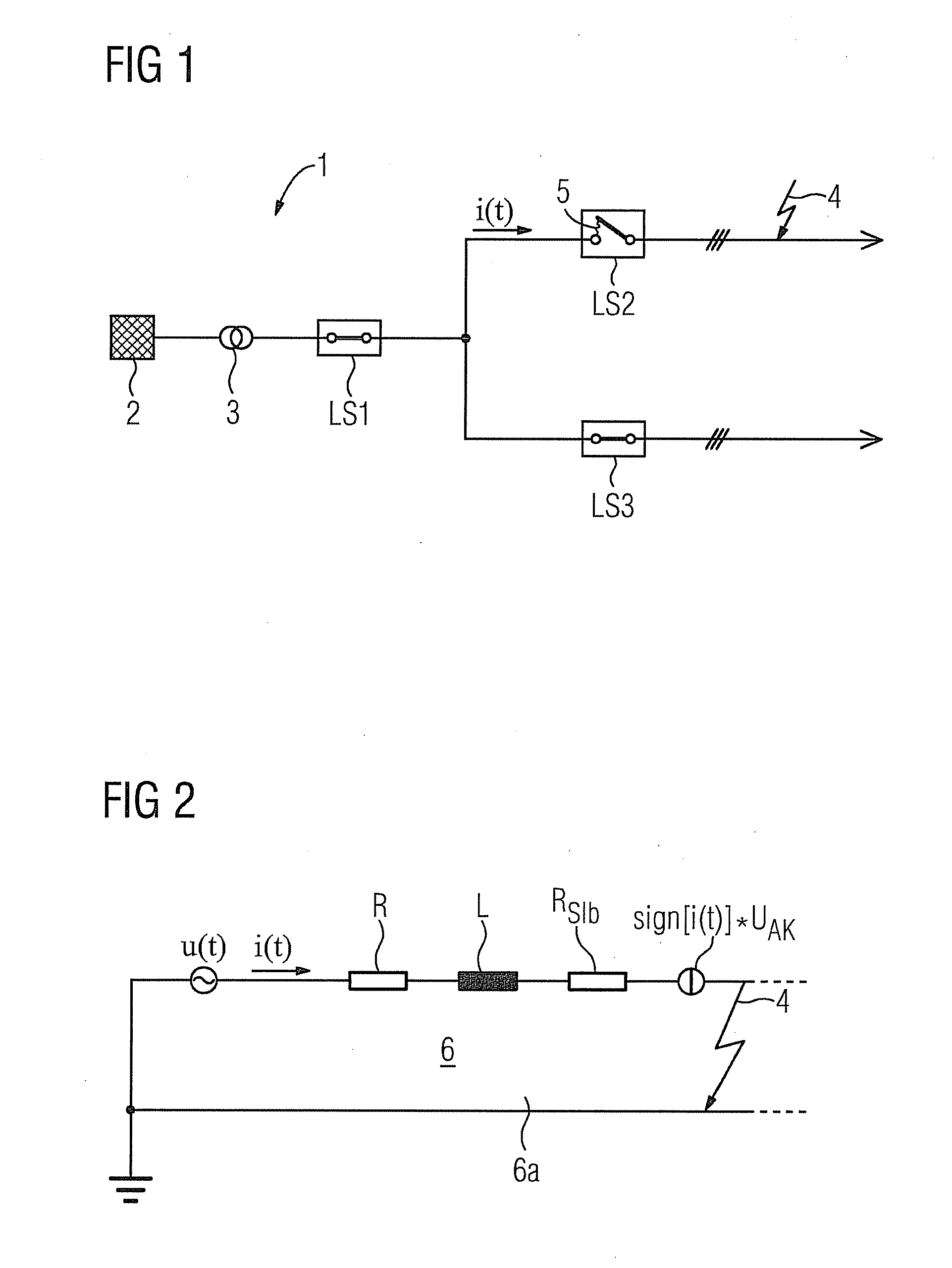Method for selectively triggering circuit breakers in the event of a short circuit