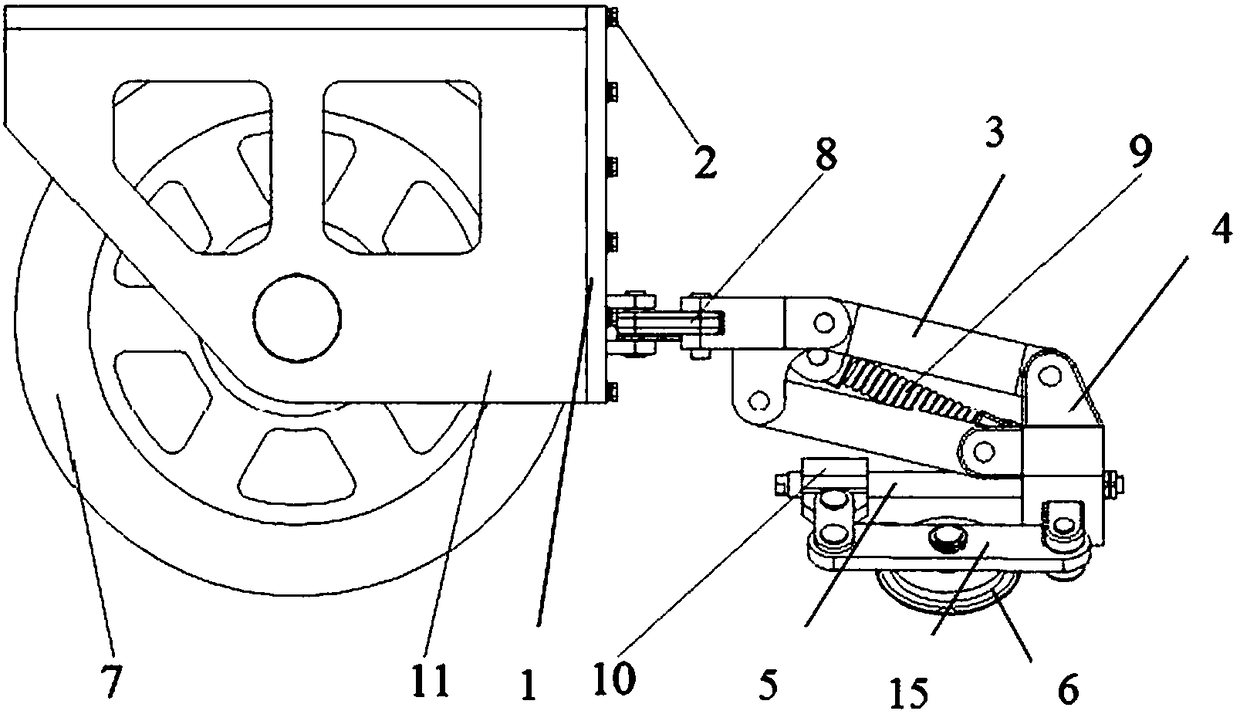 Guiding device for vehicle running mechanism