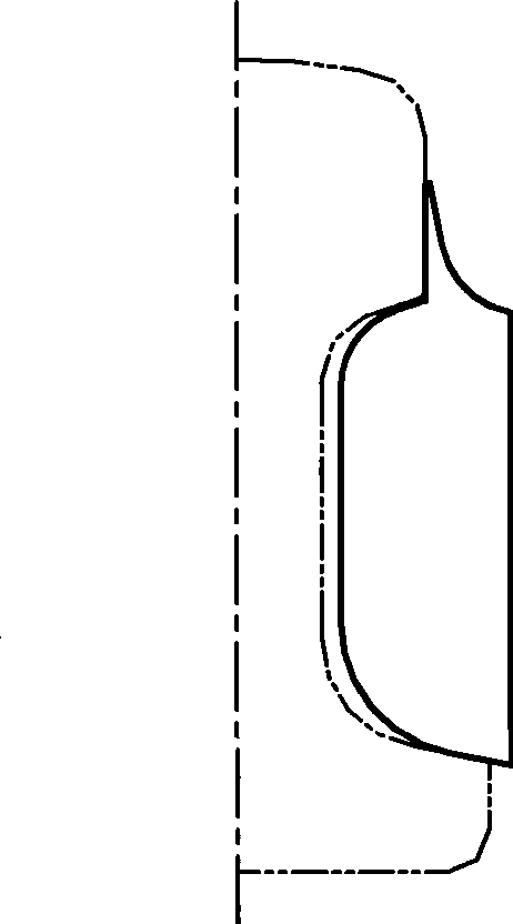 Horizontal nib-hidden type long and short nose rail splitting method