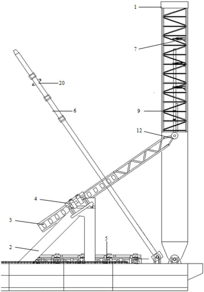 Light double-node pipeline J-shaped laying system