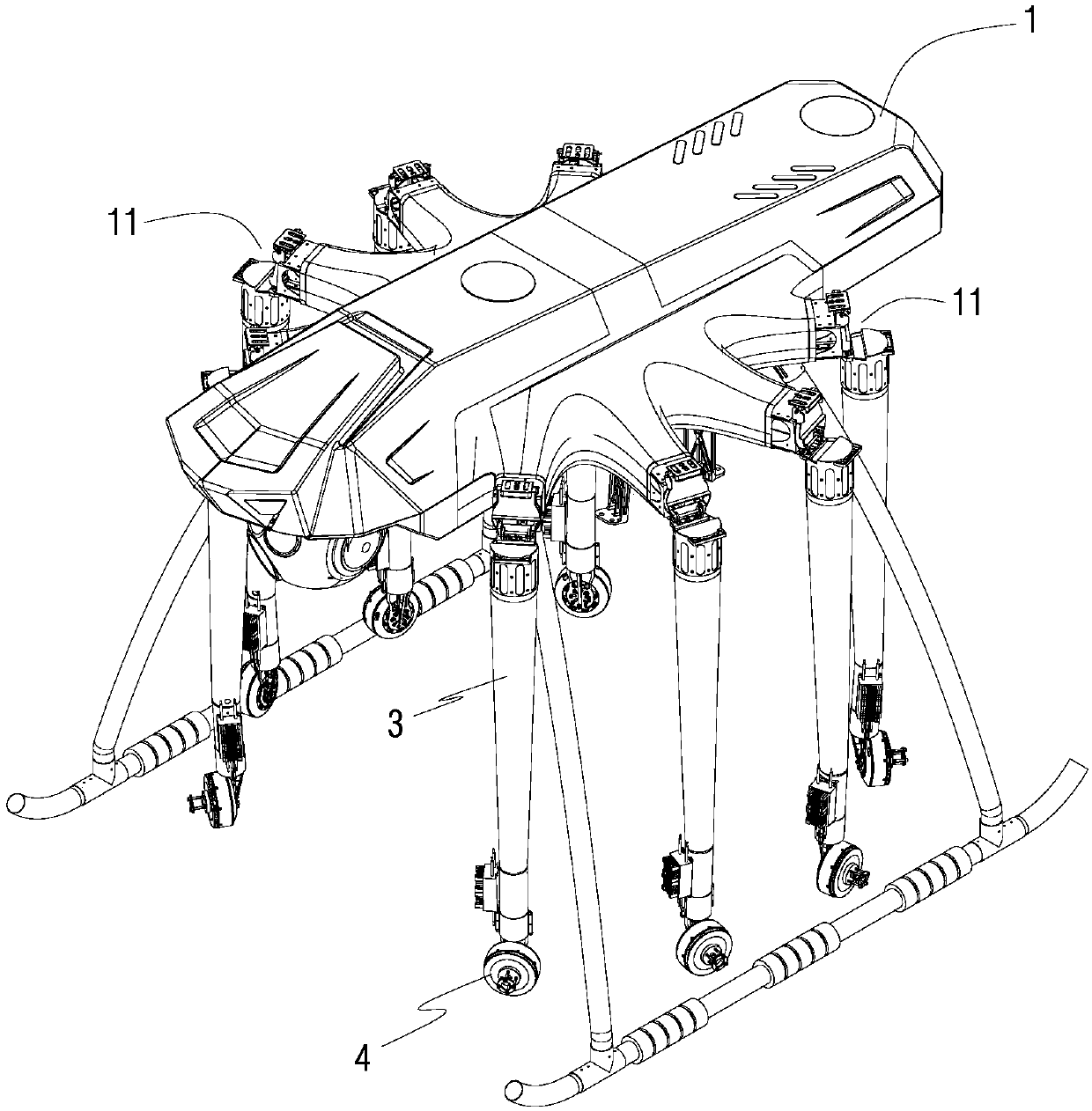 Cantilever folding mechanism of electric unmanned aerial vehicle