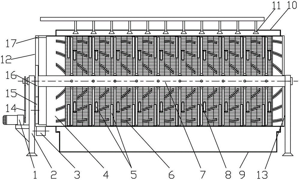 Horizontal fish skin descaling machine