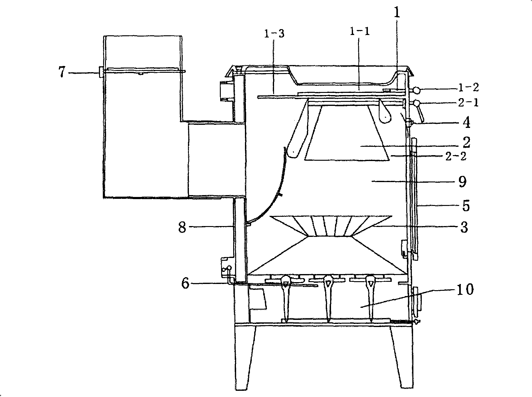 Chinese style heating-cooking-observing integrated biomass stove