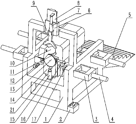 A beef cattle slaughter robot